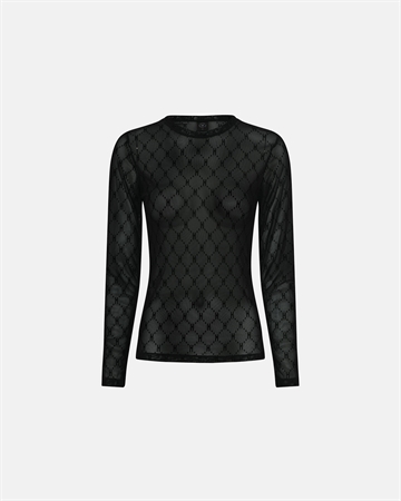 Hype the Detail mesh blouse LOGO Black