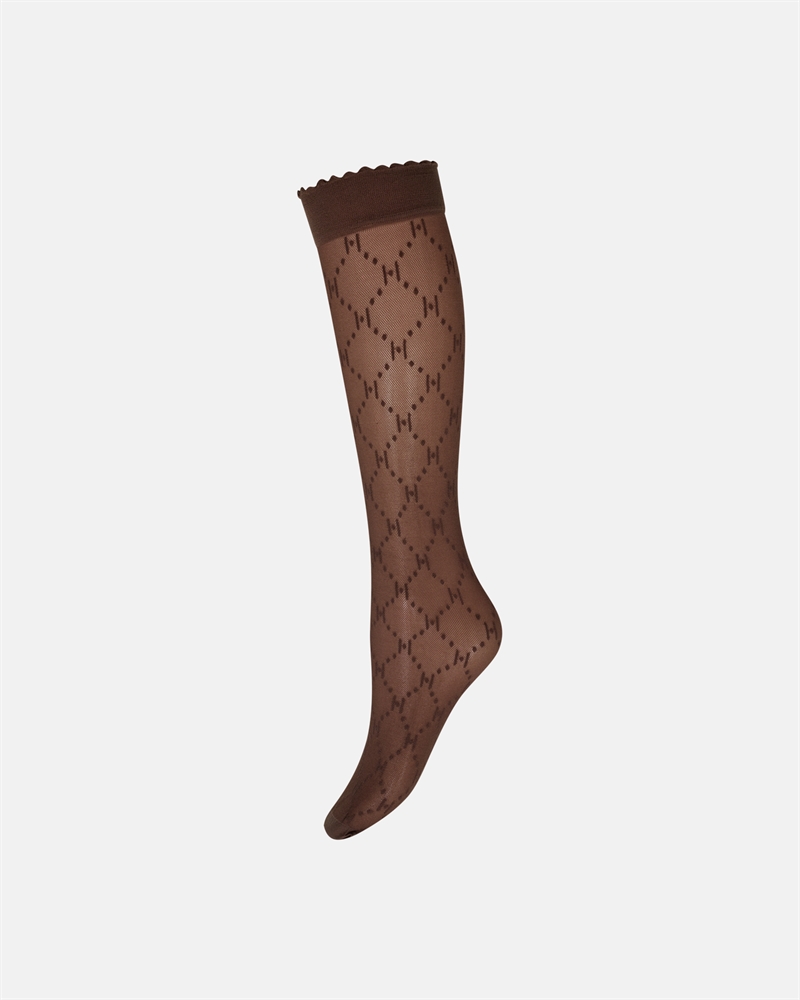 Hype the Detail knee high logo Knæstrømper Brown