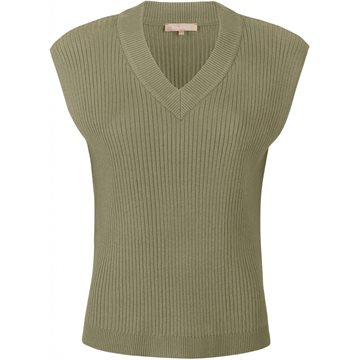 Soft Rebels Jasmin V-neck Vest Knit Green 