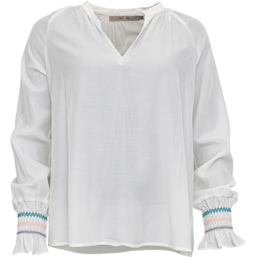 COSTAMANI Smock shirt 2210108 White/green/rosa- Skjorte