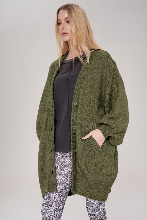 Cotton Candy Pearly 1203-CA-04 Cardigan fra Cabana Living Olive Mel