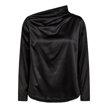 Co Couture CameronCC Drape Neck Blouse Black 35227 - Skjorte