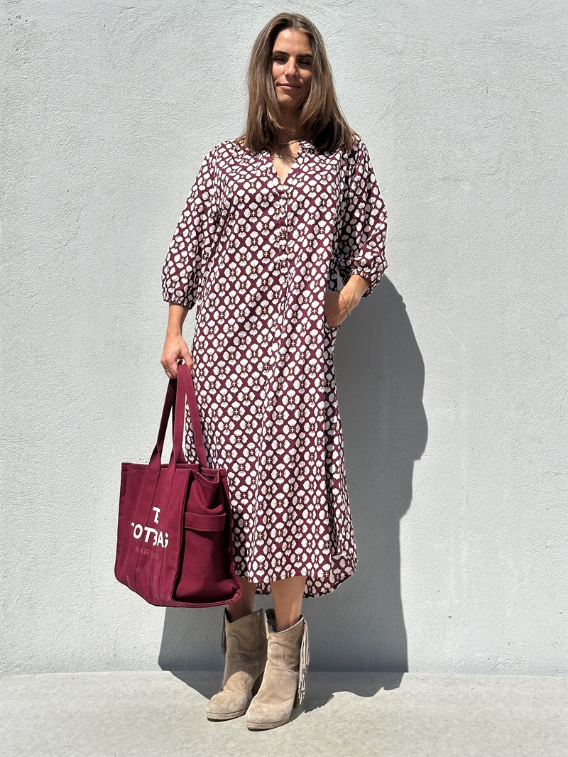 GASPAR Love Flower Dress 2507721 Kjole Bordeaux 