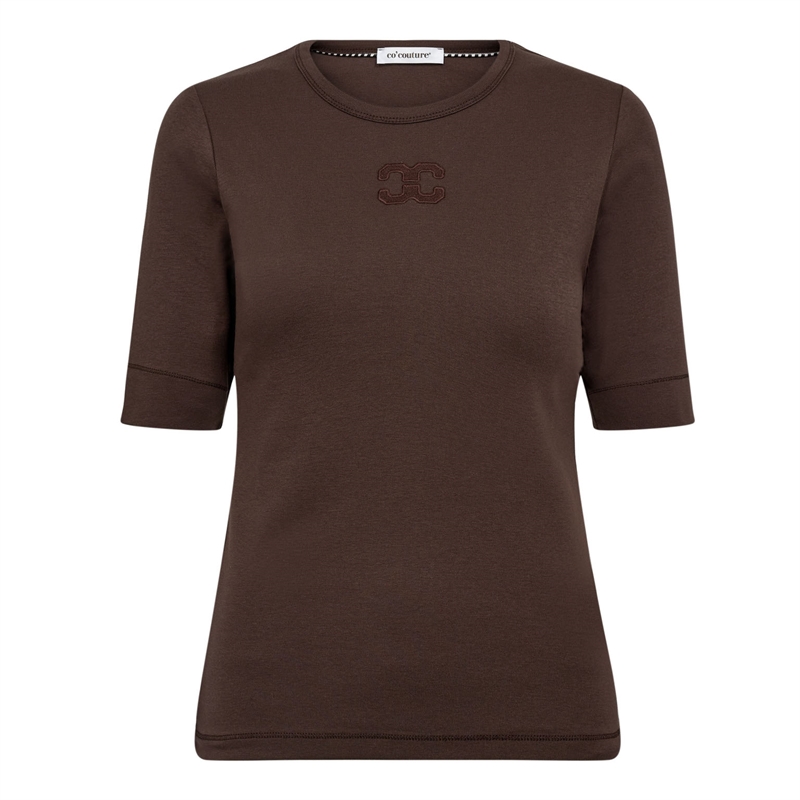 Co Couture GrannyCC Embroidery SS Tee Mocca 33166