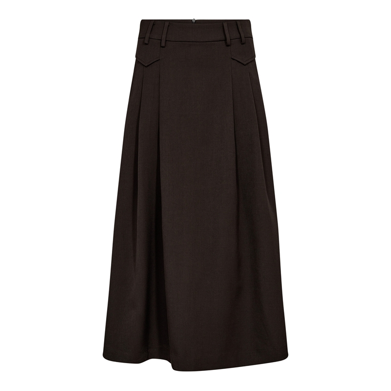 Co Couture LunaCC Pocket Pleat Skirt 34222 Dark Brown
