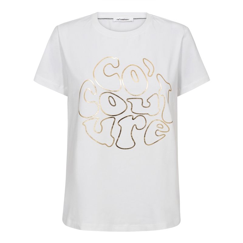 Co Couture Co\'coutureCC Foil Tee White-Gold 33198 