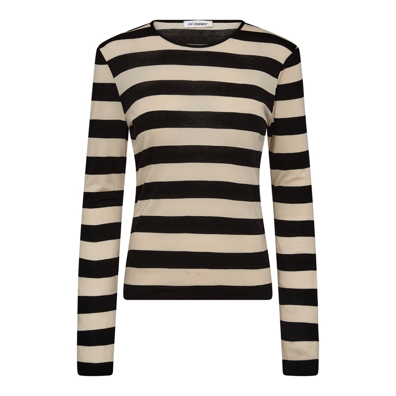 Co Couture MasonCC Stripe Blouse 33193 BONEBLACK