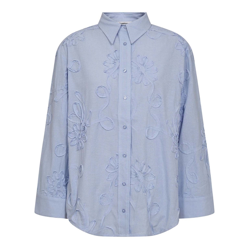 Co Couture XavierCC Stripe Flower Shirt 45040 PALE BLUE 