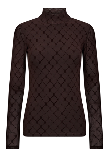 HYPE THE DETAiL mesh high neck Brown
