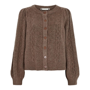 Co Couture Pixie Pointelle Cardigan Walnut 32011