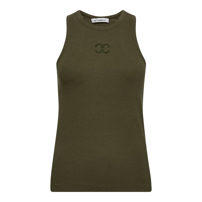Co Couture SaharaCC Embroidery Tank Top 33151 Army