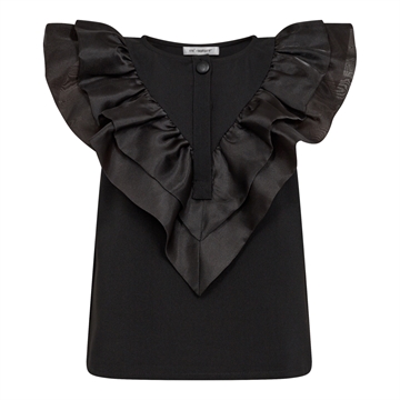Co Couture BethanyCC Frill Top Black 35344