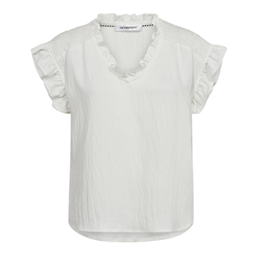 Co Couture SuedaCC Frill Smock Top White 35497