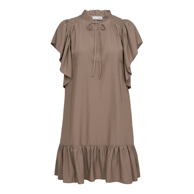 Co Couture ToraCC Frill Dress Walnut 36315