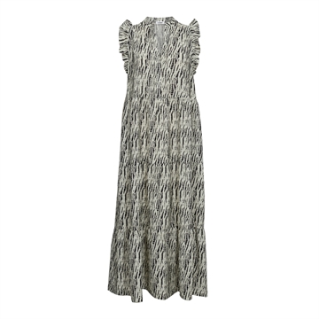 Co Couture CarolaCC SS Floor Dress Off White-Black 36336 