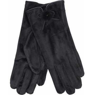 Furst handsker i velour med mink pompom 75005