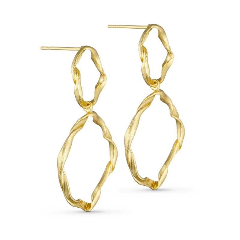 Pure By Nat Børstede dobbelt øreringe 45752