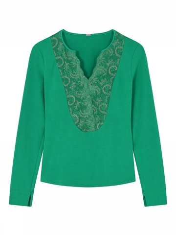 Gustav Delia lace blouse L/S  Em. Green