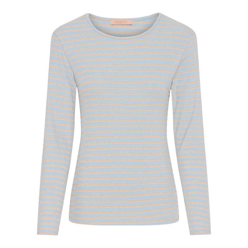 Marta Du Chateau Long sleeved tee 5356 Celeste - Gold - T-shirt