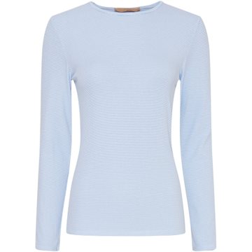 Marta Du Chateau Long sleeved tee 4906 Light Blue-hvid T-shirt 