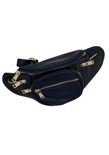 Just D ´Lux C2-0001 Belt Bag Leather Black with gold