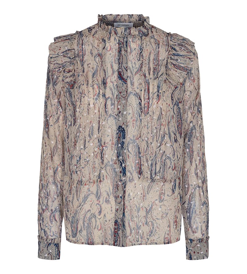 Co´Couture Miriam Paisley Shirt - Bone - Skjorte 95399