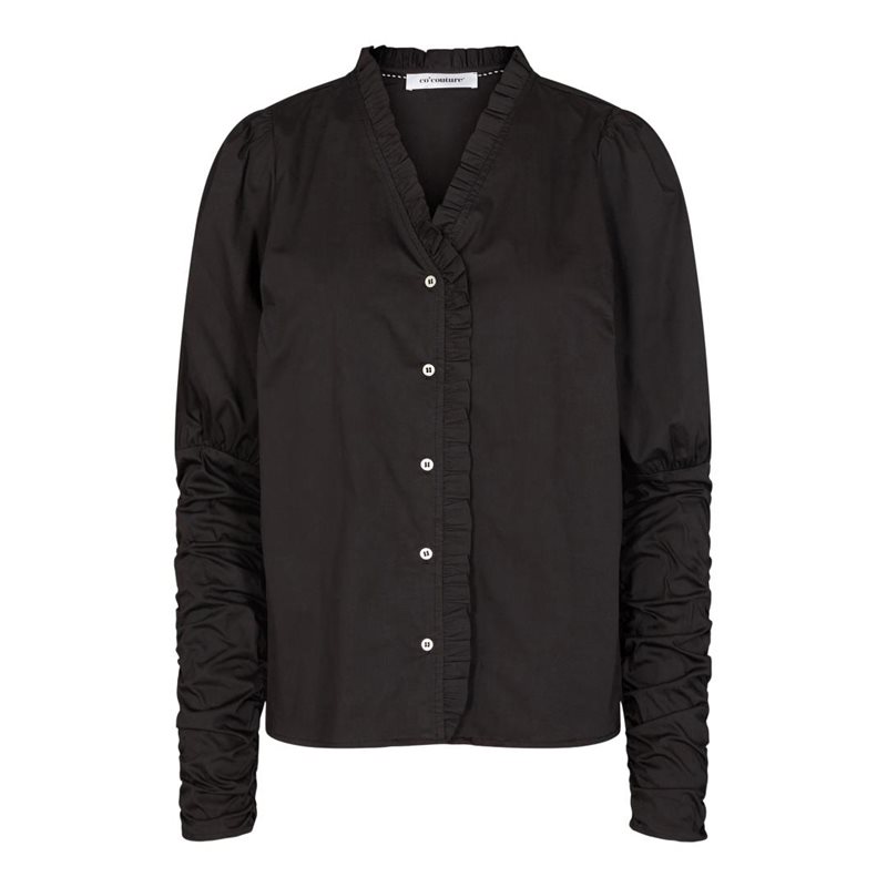 Co´ Couture Sandy V-Frill Shirt Black 95730