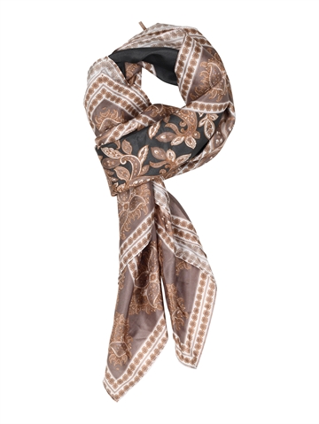 Gustav Allis printed silk scarf GrassBrown 46817