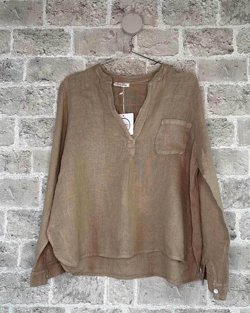 Cabana Living Glente 2329-7 Hørskjorte Cammello 563