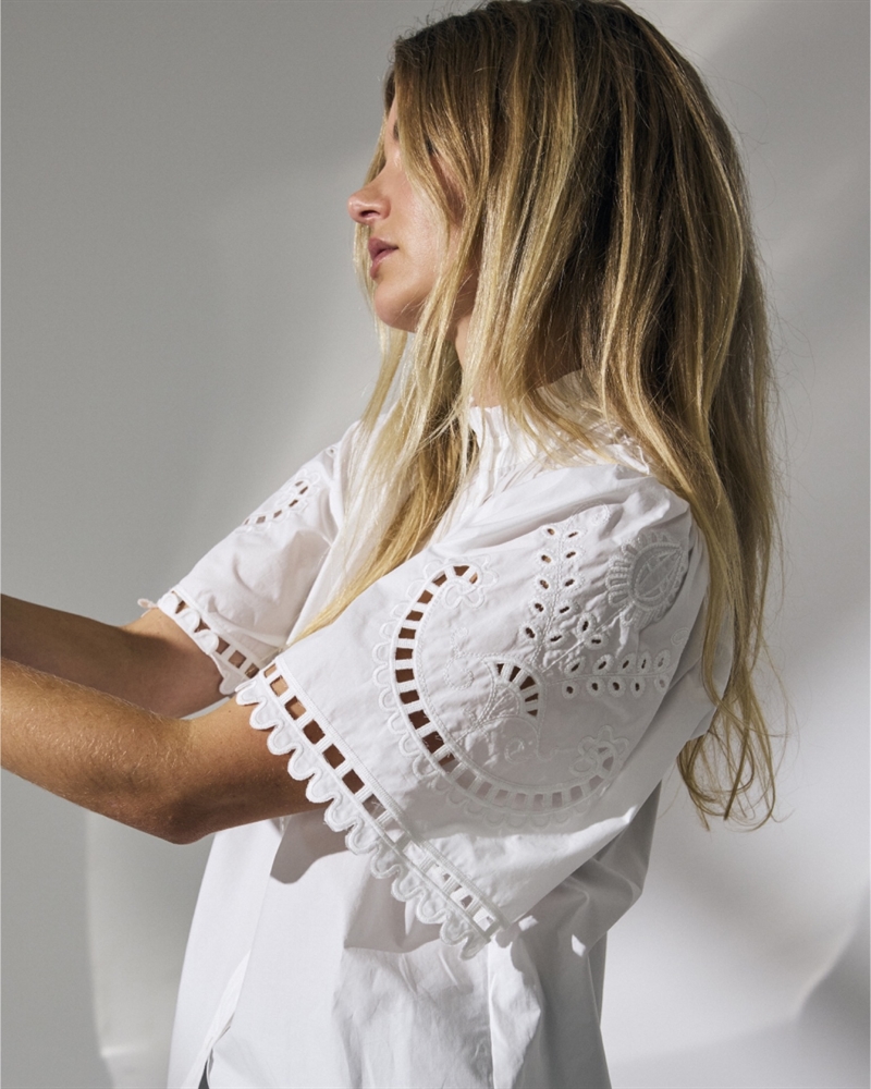 Co Couture KelliseCC Embroidery SS Shirt 35758 White 