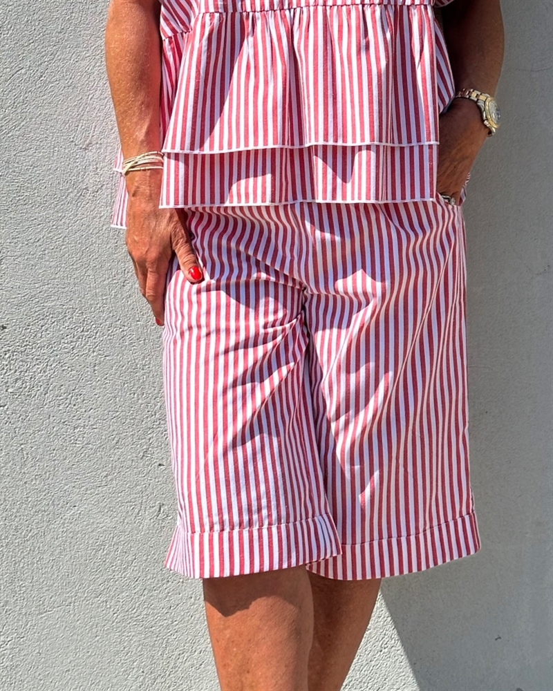 GASPAR Honolulu Bermuda Poplin 2501937 Red Stripe Bermudashorts 