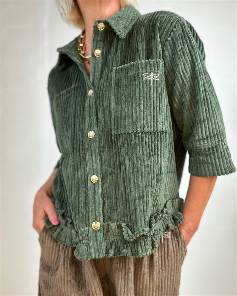 GASPAR Vigo Corduroy Shirt 2510303 Skjorte Bottle green 