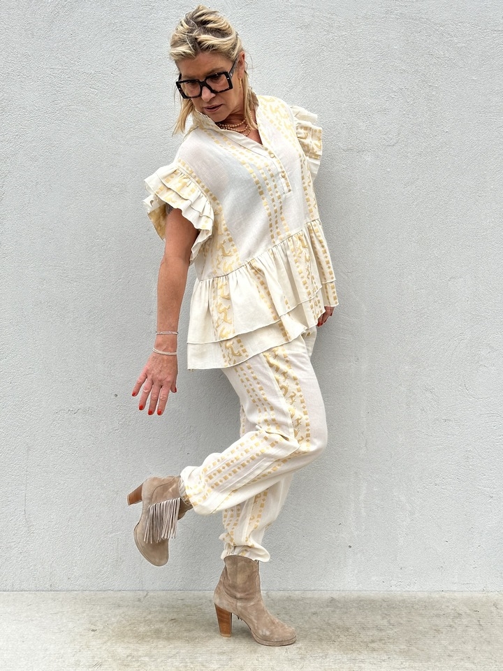 Gaspar Express Fiji Jacquard Pants 2501909 Beige