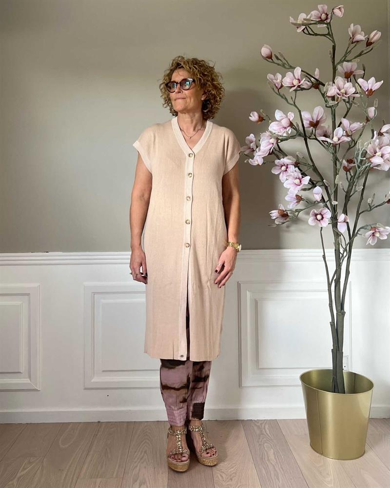 Gustav Sisca, long knit vest 45404 Moon 