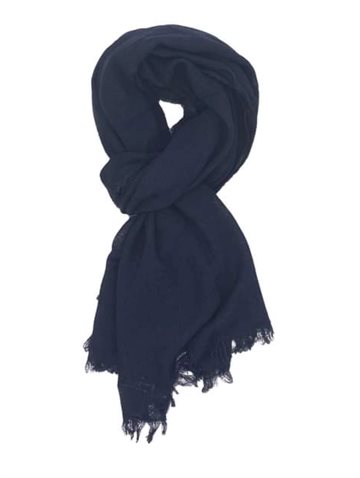 Just D´Lux tørklæde Navy B6-0025 - Skønt ensfarvet tørklæde i Navy