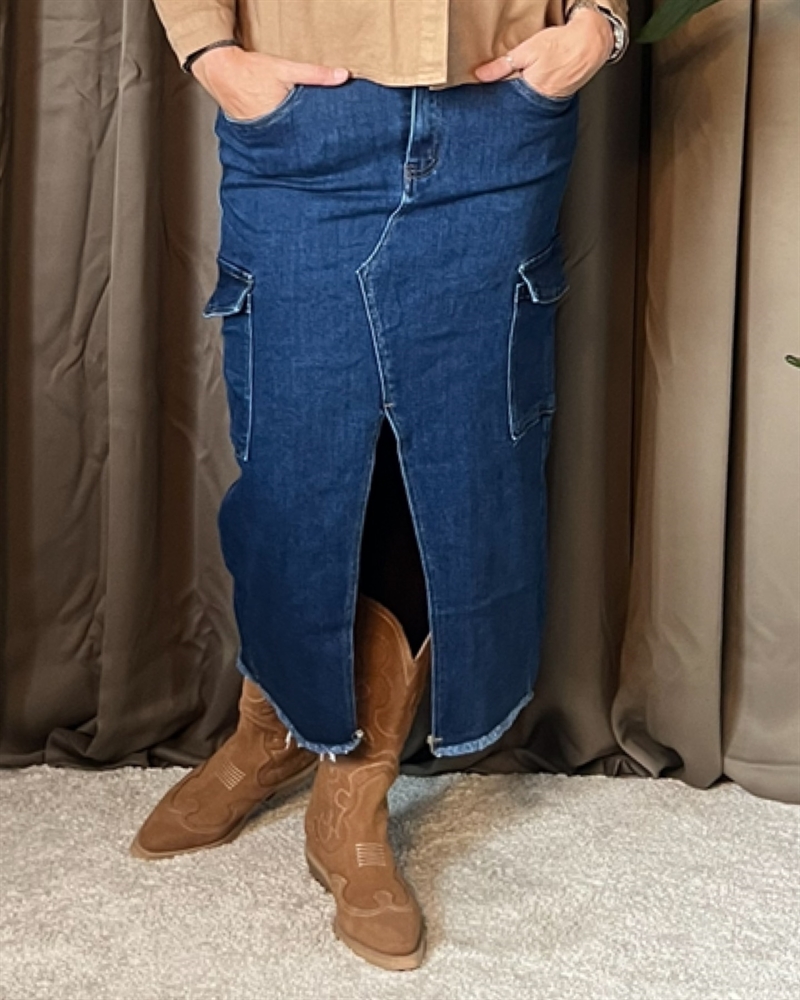 MARTA Elena Skirt MDC114-JW726 Denim-nederdel