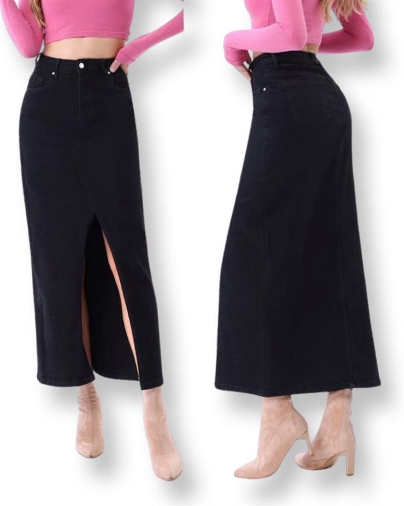 MARTA Skirt JW728 Skirt Sort denim Nederdel