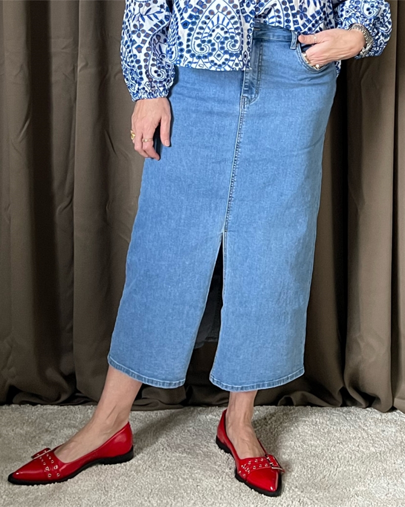 Marta Du Chateau  Mdc Kirsten Skirt MDC141-2581 Blue Skirt