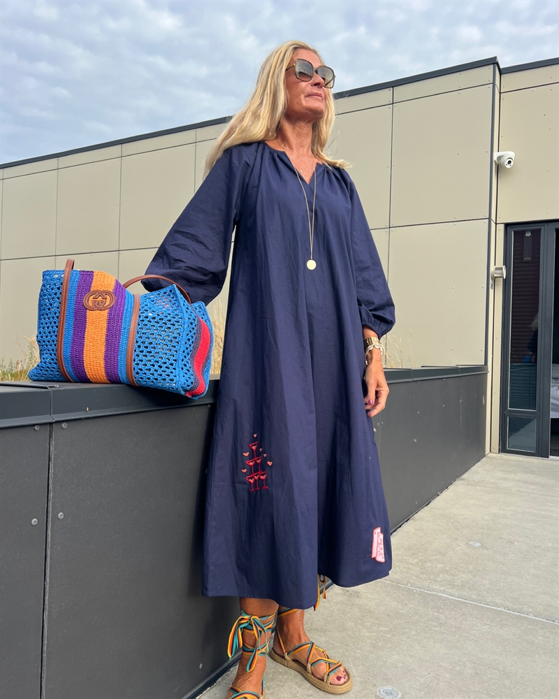 WAUW THE CHAMPAGNE LONG DRESS Marine blue 