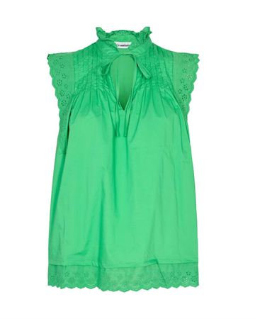 Co Couture Prima Pintuck Top Vibrant Green 95745