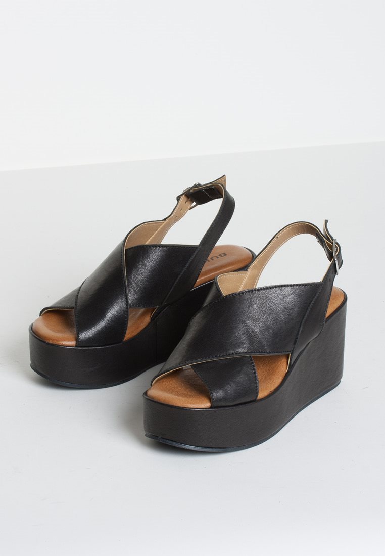 BUKELA BIANCA LEATHER BLACK sandaler