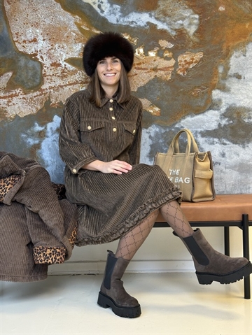 GASPAR Rio Corduroy Dress 2510704 Taupe  