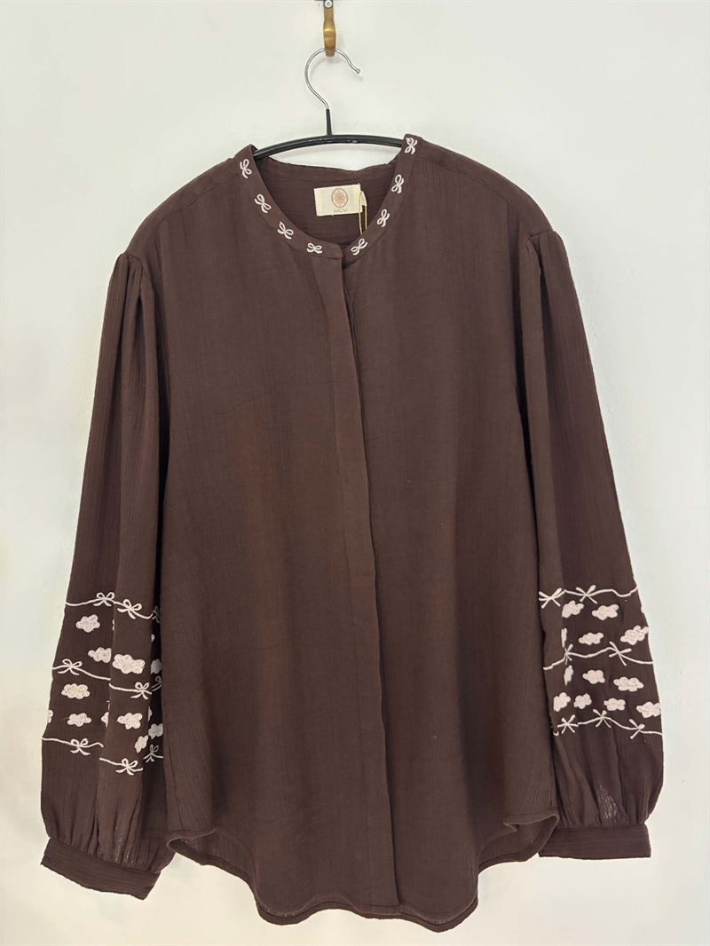 WAUW Baggu Shirt Chocolate brown with rose