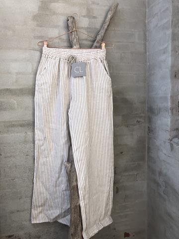 Cabana Living 1475 - Stripe Lino Pants Beige Stripe