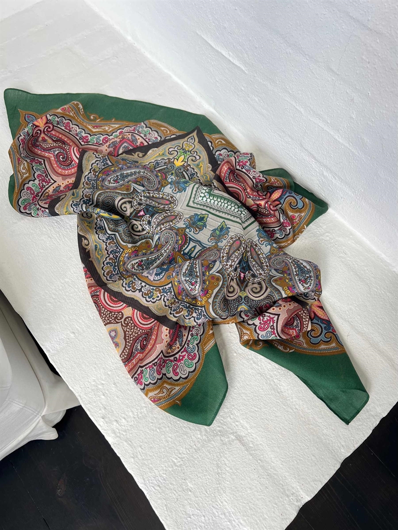 WAUW Delhi scarf MULTI GREEN 